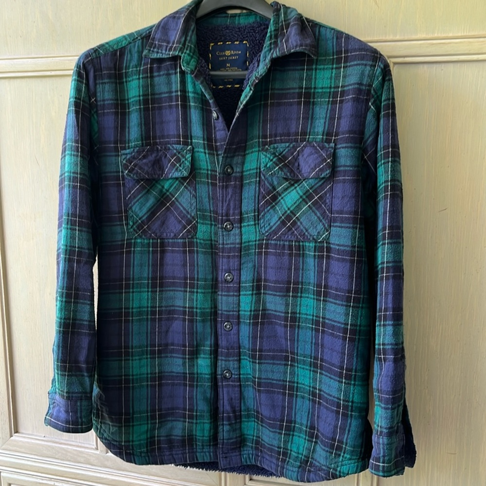 Club Room M plaid shirt jacket
